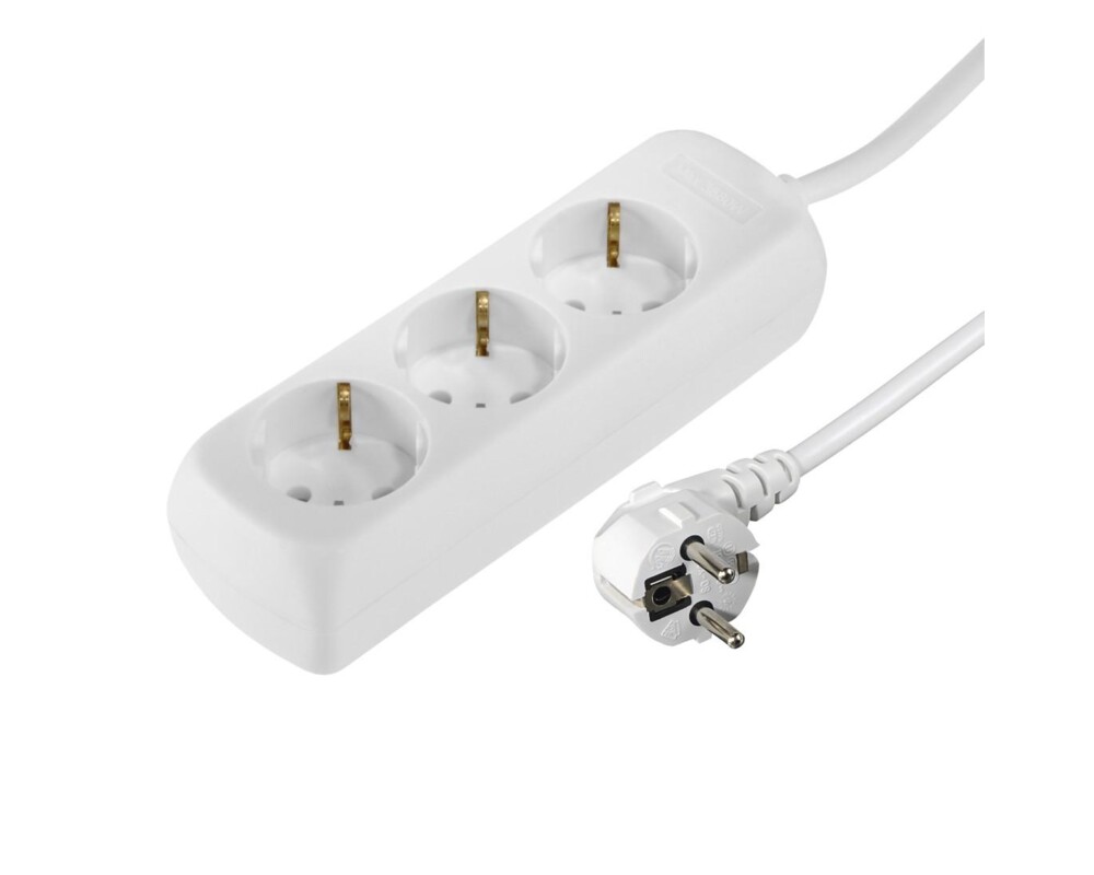 Разклонител HAMA Разклонител 3 гнезда, 1.4м, бял 3