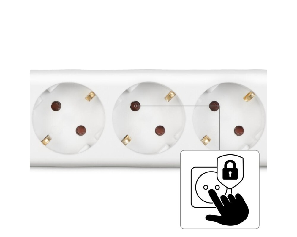 Разклонител HAMA Разклонител 3 гнезда, 1.4м, бял 7