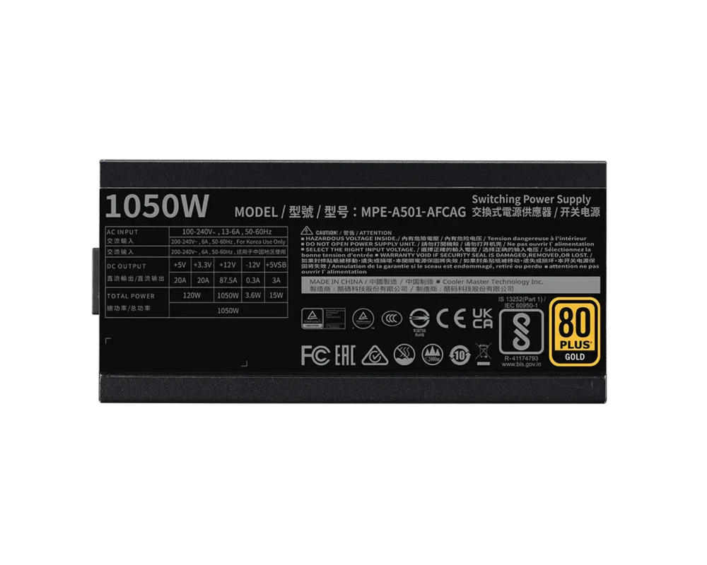 Захранване Cooler Master MWE GOLD 1050W V2 ATX 3.1 3