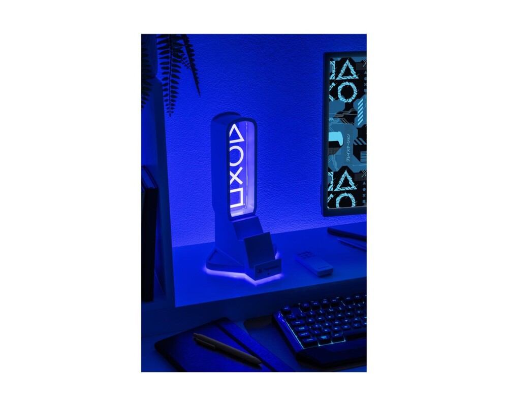 Аксесоар Paladone: Playstation - Desk Headphone Stand With Light 8