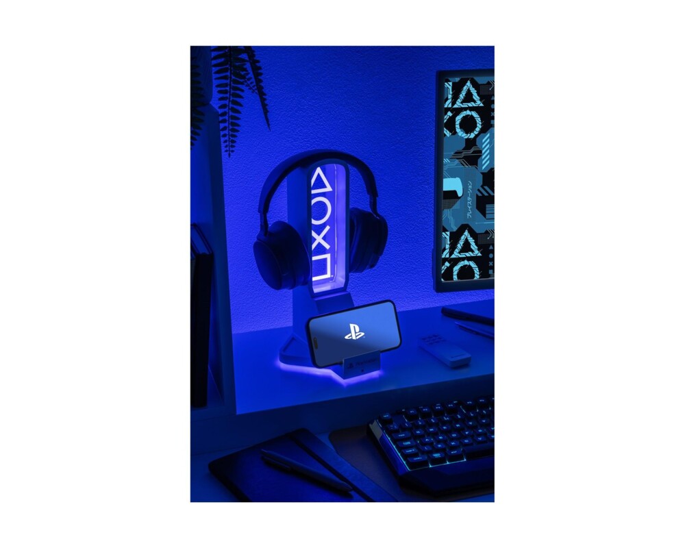 Аксесоар Paladone: Playstation - Desk Headphone Stand With Light 5