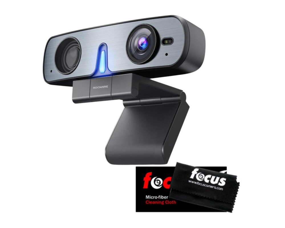 Уеб камера ROCWARE RC08P Уеб камера 2K,90 градуса,4x зуум, USB 2.0,USB-C 4