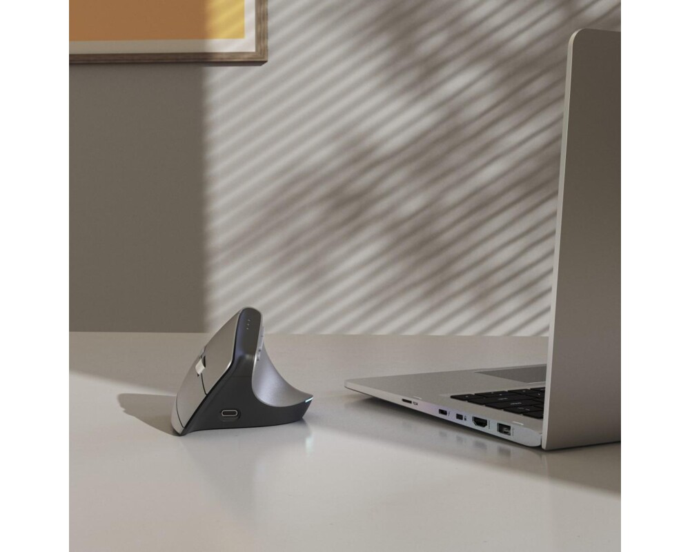 Мишка HAMA Безжична Ергономична вертикална мишка "EMW-700", мулти-устройство, антрацит 6