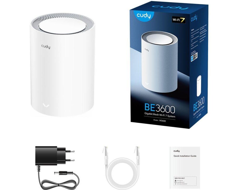Рутер Безжична MESH система рутер Cudy M3600-1-pack BE3600 WiFi 7 система за цял дом 3