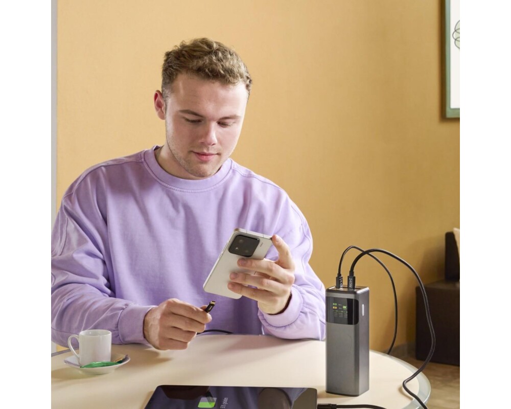 Външна батерия HAMA Външна батерия „High Power“, 200 W, 24000 mAh, 2x USB-C, USB-A, бързо зареждане 22