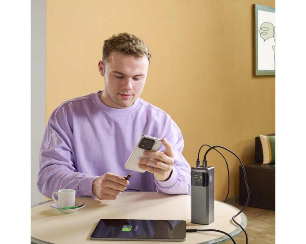 Външна батерия HAMA Външна батерия „High Power“, 200 W, 24000 mAh, 2x USB-C, USB-A, бързо зареждане 6