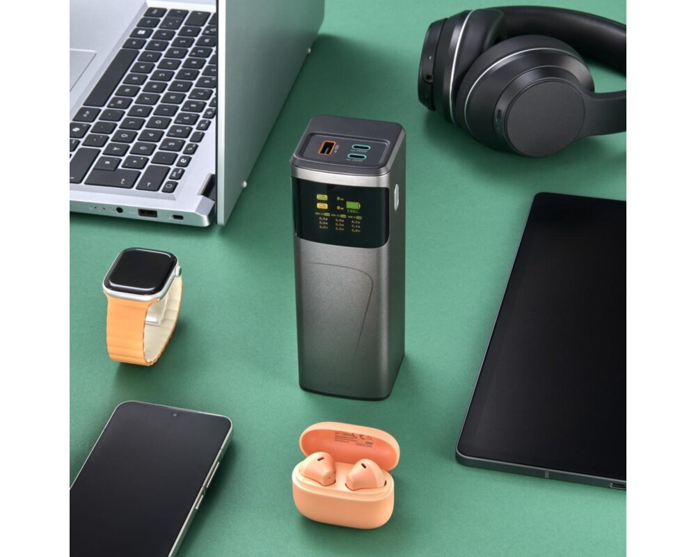 Външна батерия HAMA Външна батерия „High Power“, 200 W, 24000 mAh, 2x USB-C, USB-A, бързо зареждане 10