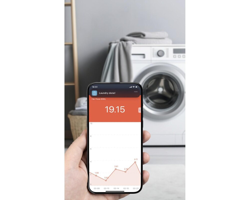 Умен контакт HAMA Смарт мини  WiFi контакт 3680W, 16A с прил. за измерване на ен.консумация 6