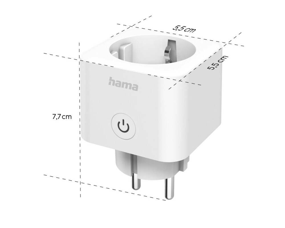 Умен контакт HAMA Смарт мини  WiFi контакт 3680W, 16A с прил. за измерване на ен.консумация 14