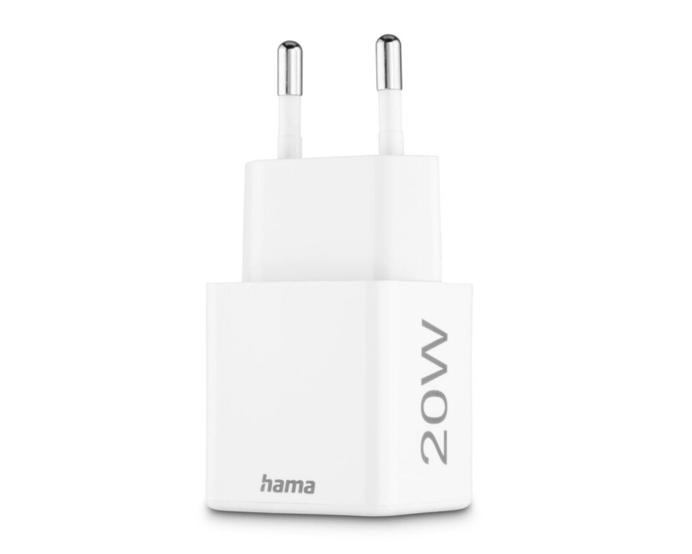 Зарядно HAMA Бързо мини  1x USB-C, 1x USB-A, PD, 20 W, бяло 5