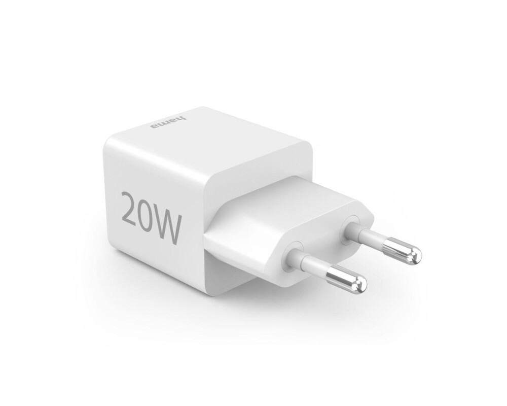 Зарядно HAMA Бързо мини  1x USB-C, 1x USB-A, PD, 20 W, бяло 3