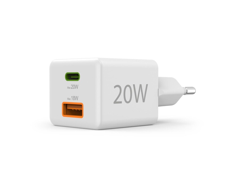 Зарядно HAMA Бързо мини  1x USB-C, 1x USB-A, PD, 20 W, бяло 7
