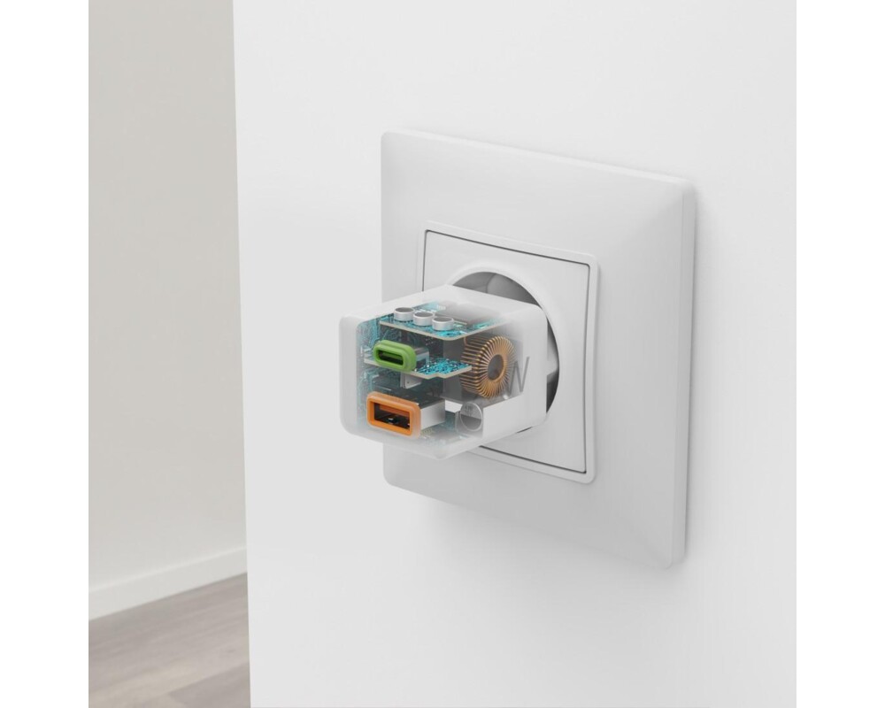 Зарядно HAMA Бързо мини  1x USB-C, 1x USB-A, PD, 20 W, бяло 11