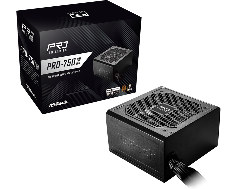 Захранване ASRock PRO-750B 750W 80+ Bronze PCIE 5.1 Ready 5