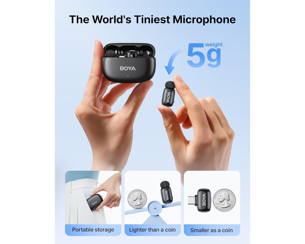 Микрофон Безжична микрофонна система BOYA Mini 2-02 с USB-C 2