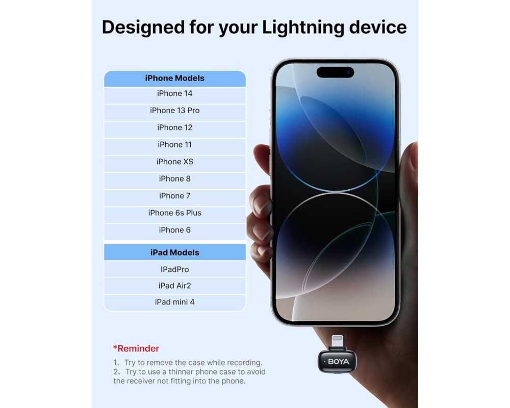 Микрофон Безжична микрофонна система BOYA Mini 2-03 с Lightning 6