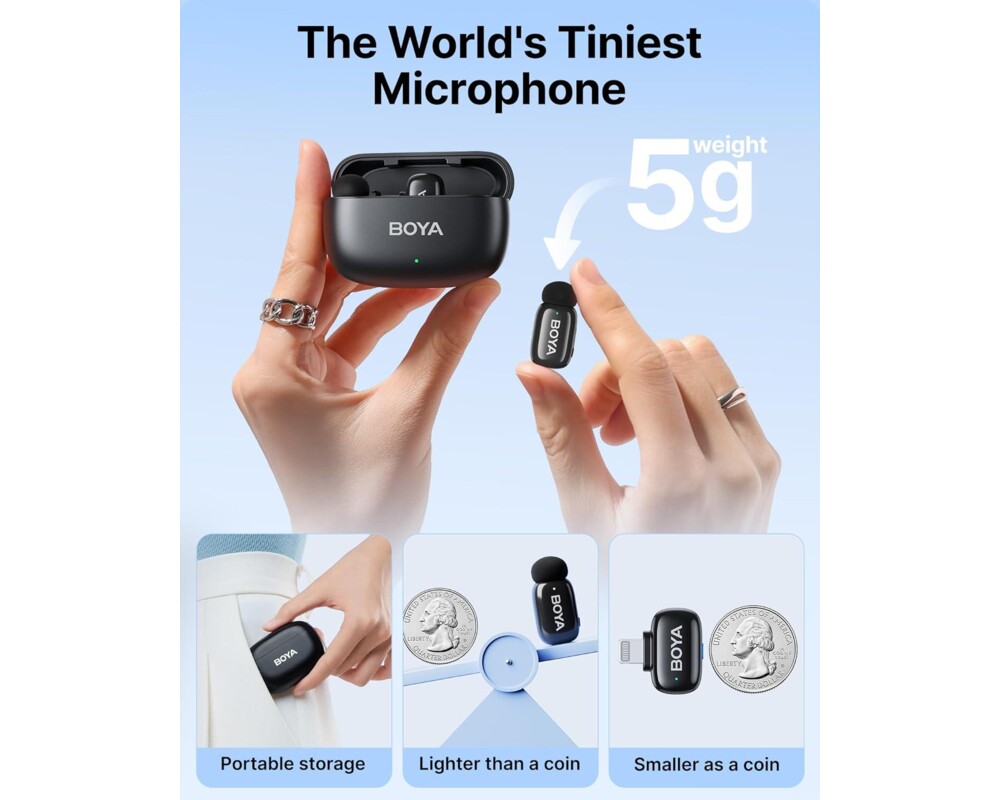 Микрофон Безжична микрофонна система BOYA Mini 2-03 с Lightning 2