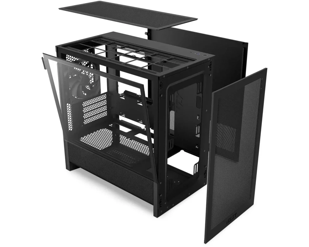Кутия NZXT H3 Flow 2025 Micro-ATX Tower - Black 9