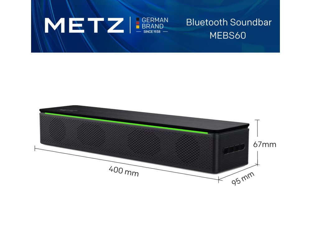 Тонколони METZ Блутут колона Sound 2 Mini /soundbar/, 10W, LED,FM радио, SD слот 2
