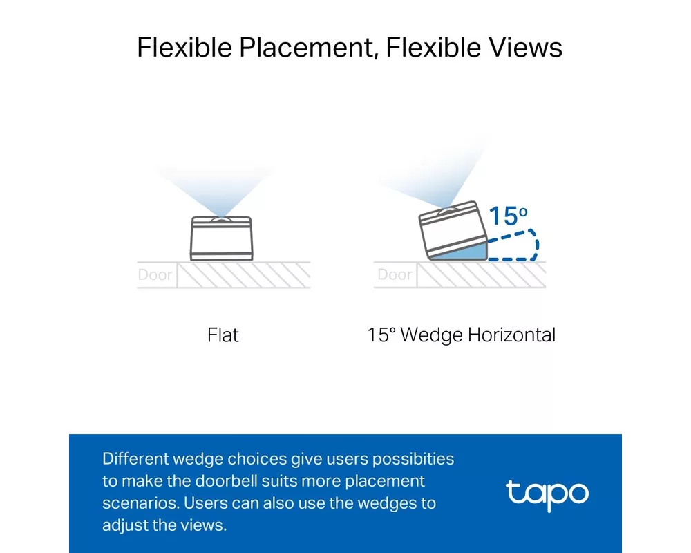 Цифрова IP камера Видео звънец за врата Tapo D230S1, 2.4Ghz, 2K 5MP, Color Night Vision, акум.батерии, microSD 5