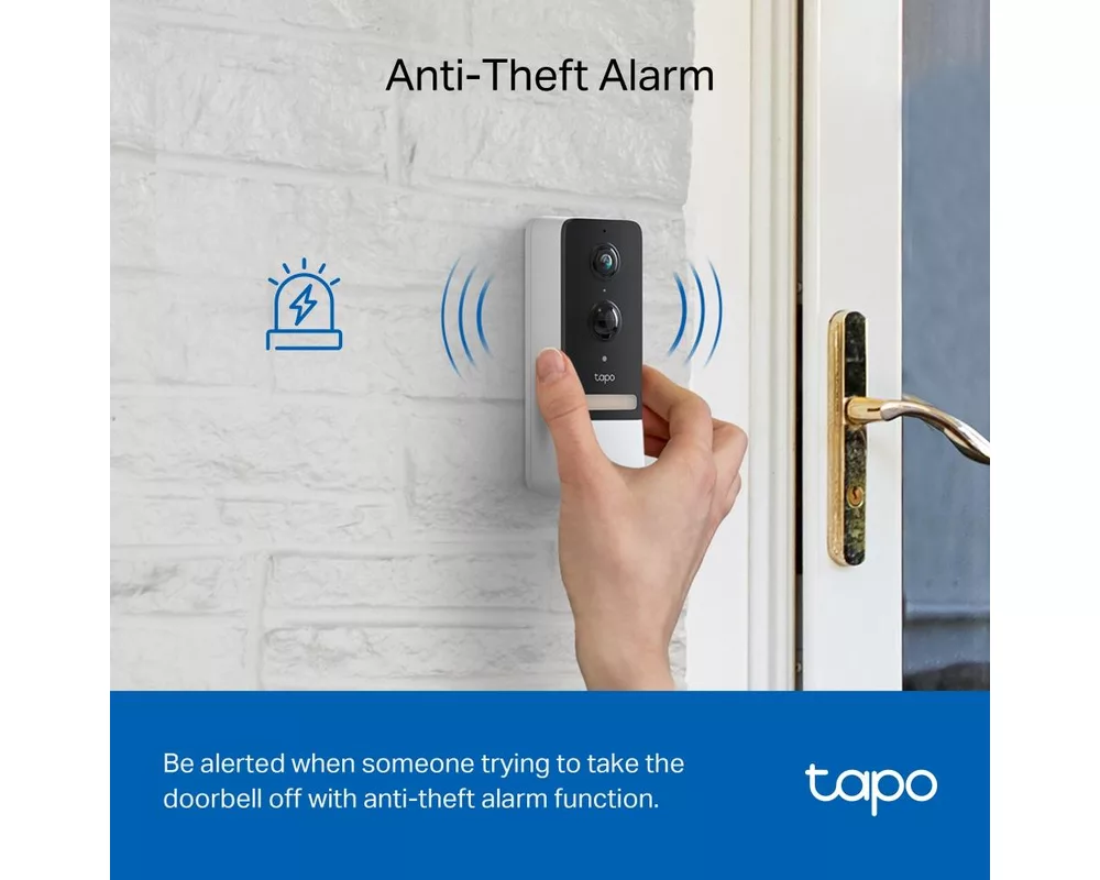 Цифрова IP камера Видео звънец за врата Tapo D230S1, 2.4Ghz, 2K 5MP, Color Night Vision, акум.батерии, microSD 7