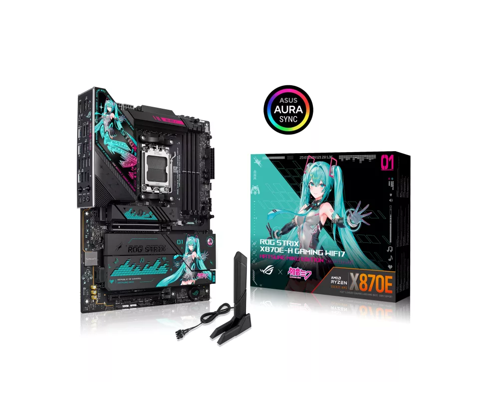 Дънна платка ASUS ROG STRIX X870E-H GAMING Hatsune Miku Edition WIFI 7 AM5 DDR5 8