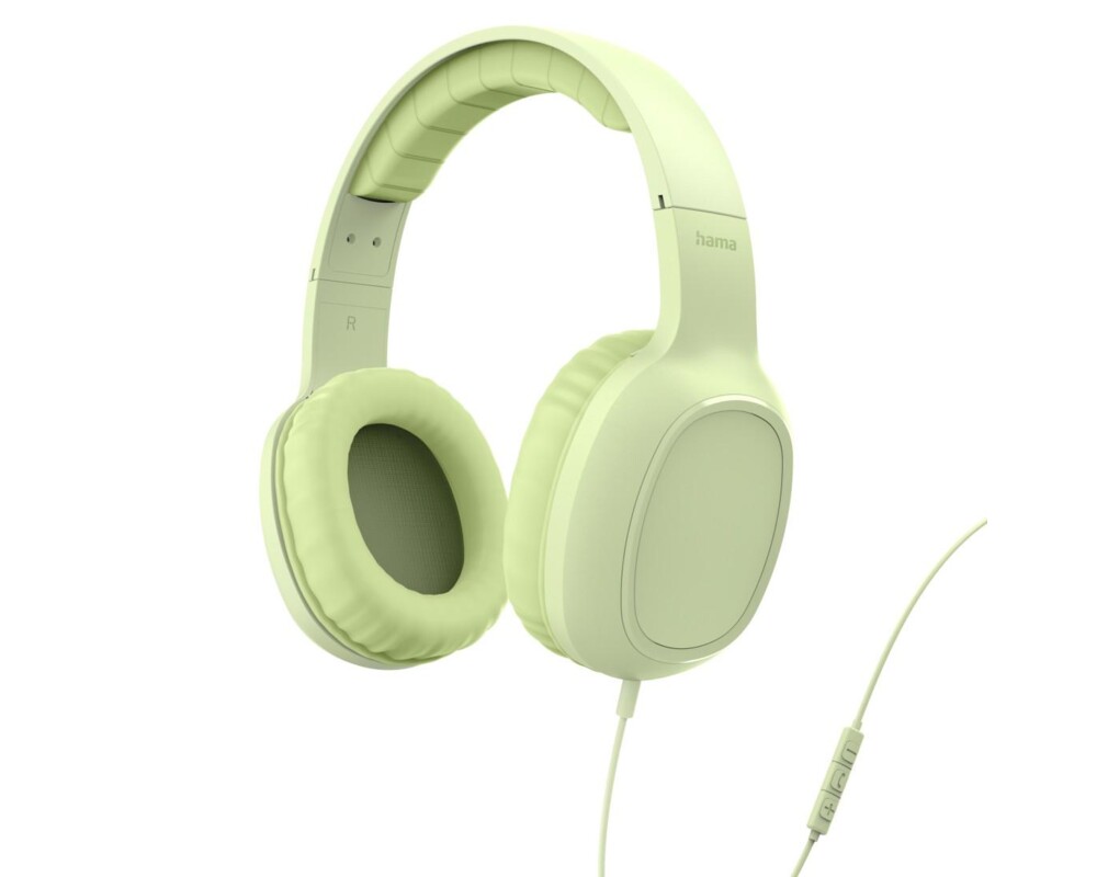 Слушалки HAMA Слушалки с микрофон "Fun C", USB-C, водач за кабел от едната страна, зелени 7