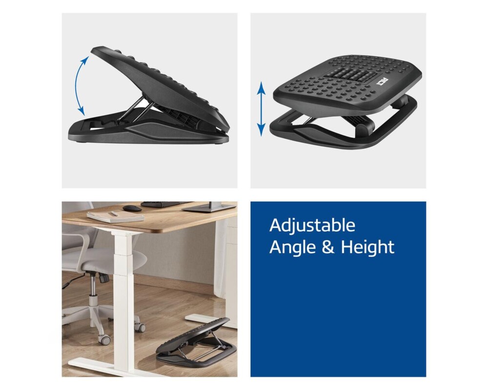 Охлаждаща подложка ACT Ергономична регулируема поставка за крака с масажни ролки 8