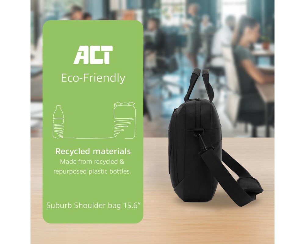 Чанта ACT Suburb чанта за 15.6" лаптоп от рециклирани пластмасови бутилки 4