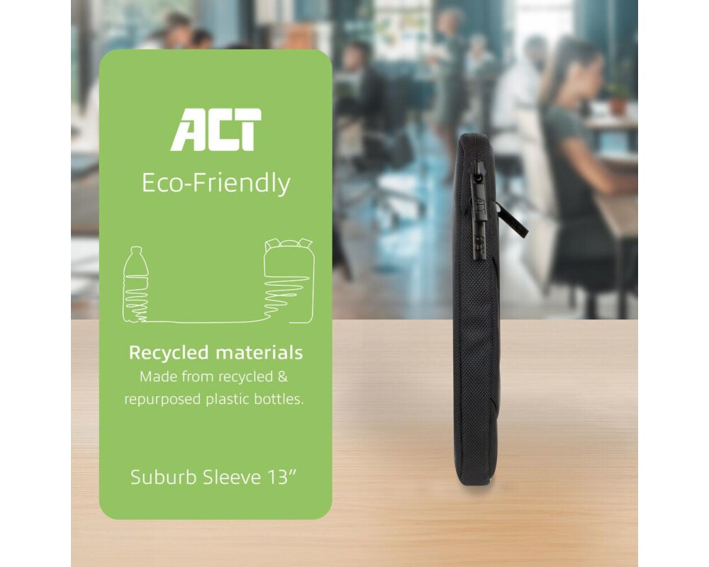 Чанта ACT Suburb калъф за 13.3" лаптоп от рециклирани пластмасови бутилки 5