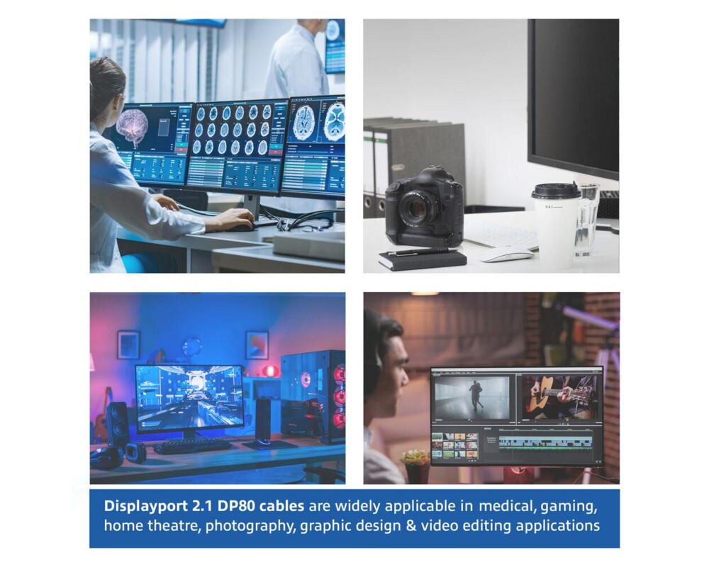 Кабел ACT Кабел Display port 2.1 мъжко - HDMI-A мъжко, 3м, черен, булк опаковка 6