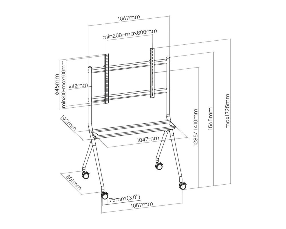 Стойка ACT Мобилна стойка TV 50-86", до 120кг 9