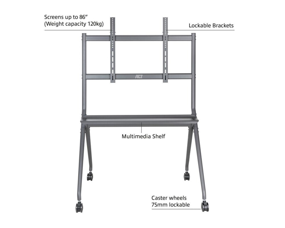 Стойка ACT Мобилна стойка TV 50-86", до 120кг 3