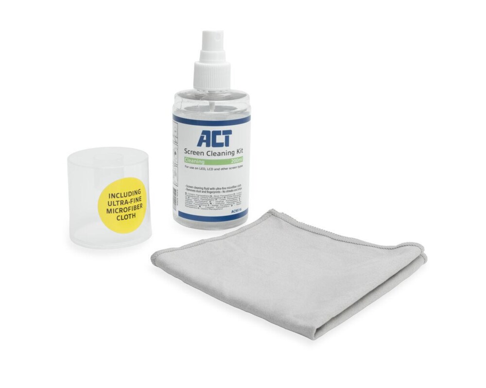 Почистващ продукт ACT Спрей за почистване на екрани с микрофибърна кърпа,200мл 2