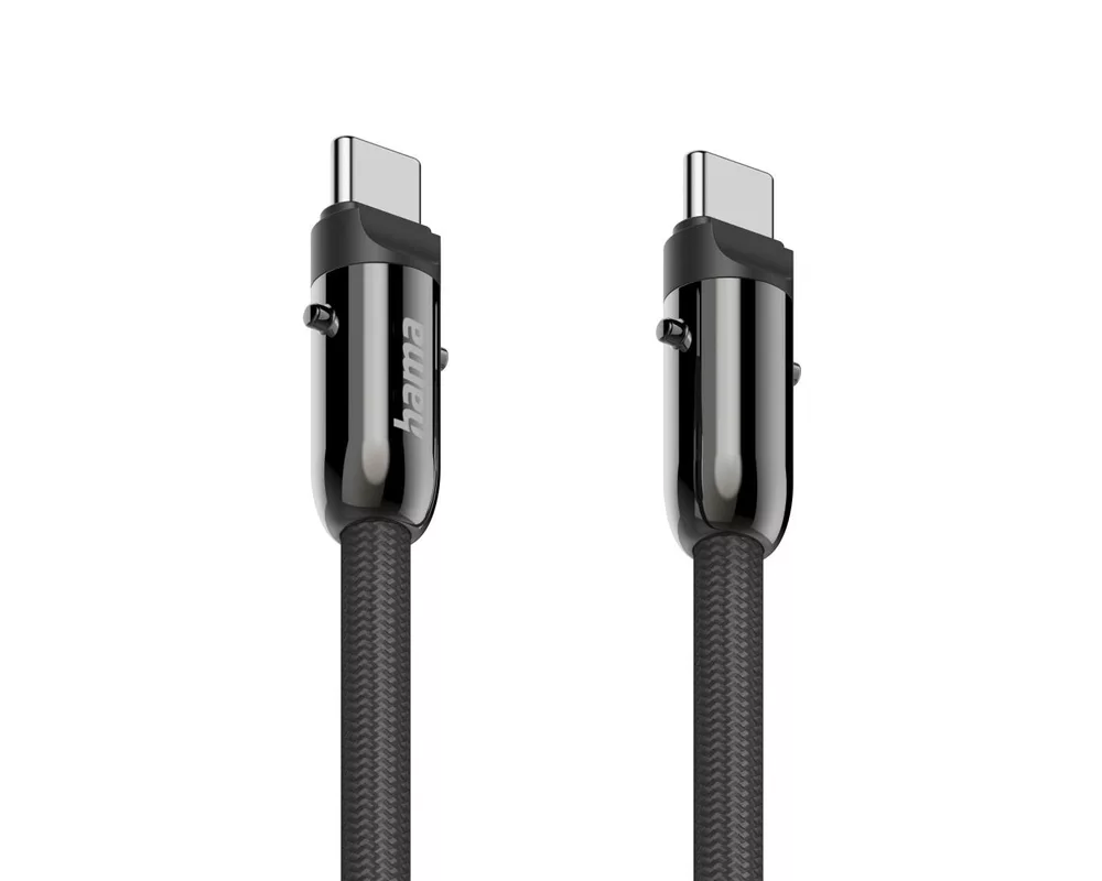 Кабел Hama Кабел за зареждане, USB-C, 2 в 1 с връзка за телефон, 1.2 m, черен 8
