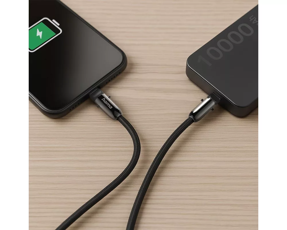 Кабел Hama Кабел за зареждане, USB-C, 2 в 1 с връзка за телефон, 1.2 m, черен 14
