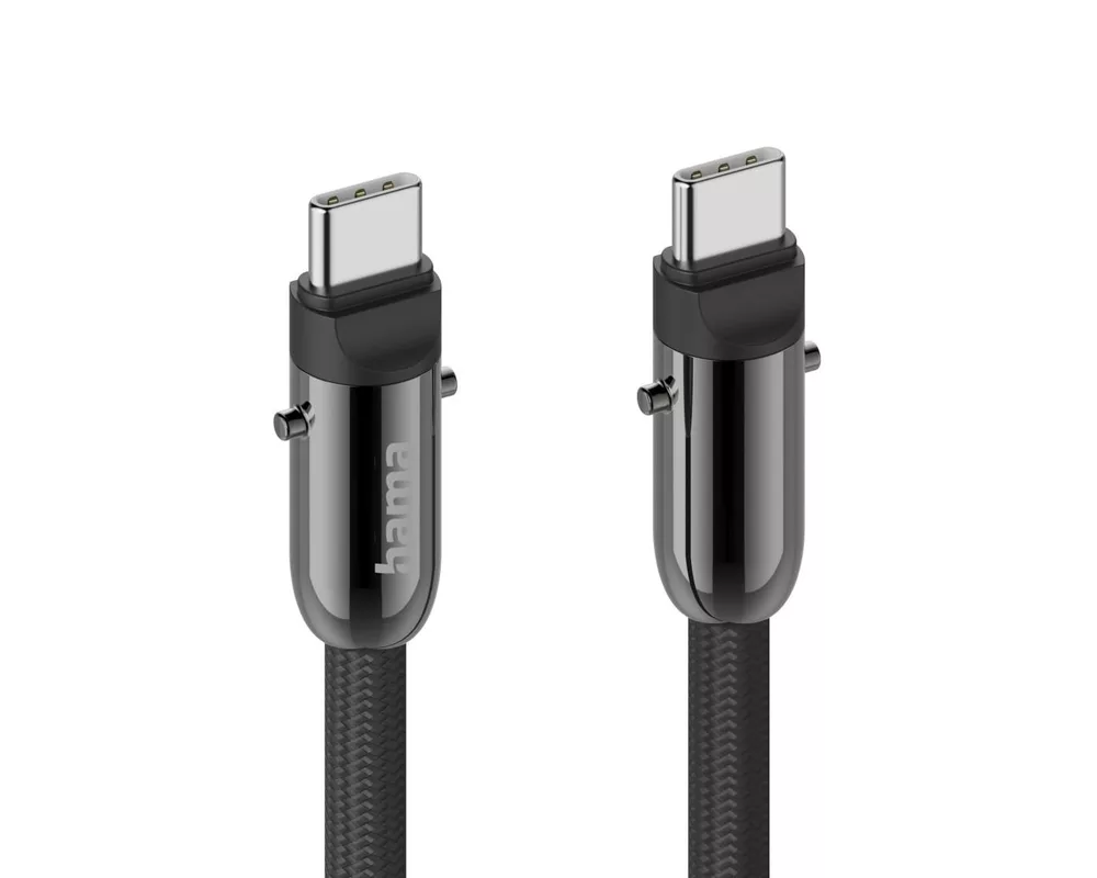 Кабел Hama Кабел за зареждане, USB-C, 2 в 1 с връзка за телефон, 1.2 m, черен 12