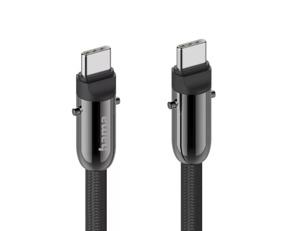 Кабел Hama Кабел за зареждане, USB-C, 2 в 1 с връзка за телефон, 1.2 m, черен 9