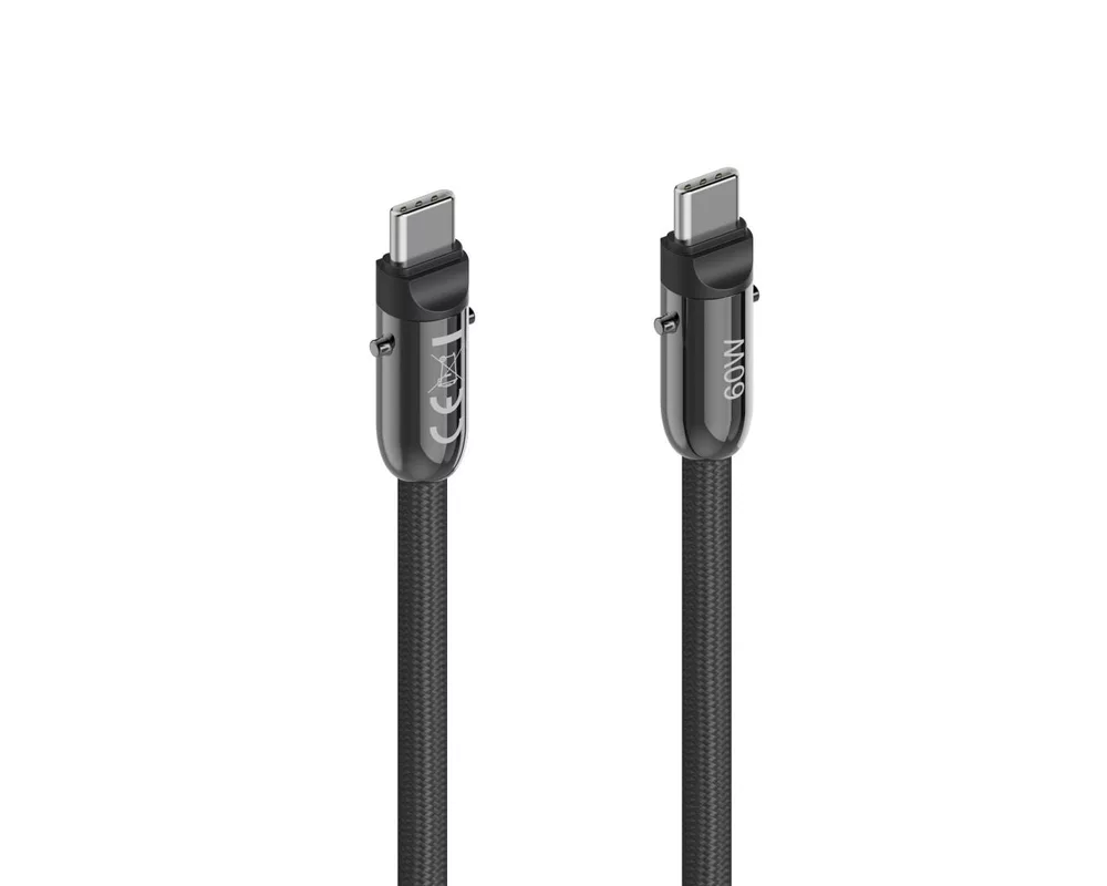 Кабел Hama Кабел за зареждане, USB-C, 2 в 1 с връзка за телефон, 1.2 m, черен 3
