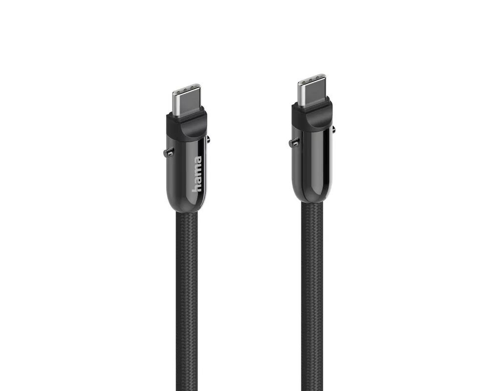 Кабел Hama Кабел за зареждане, USB-C, 2 в 1 с връзка за телефон, 1.2 m, черен 2