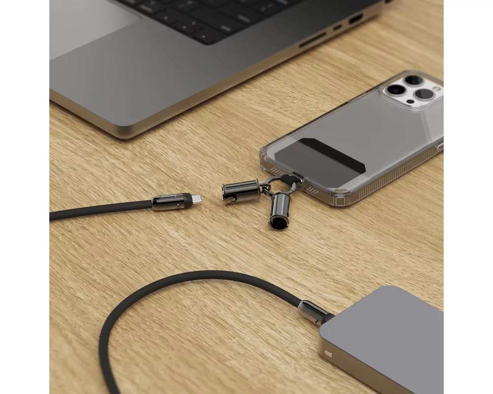 Кабел Hama Кабел за зареждане, USB-C, 2 в 1 с връзка за телефон, 1.2 m, черен 15