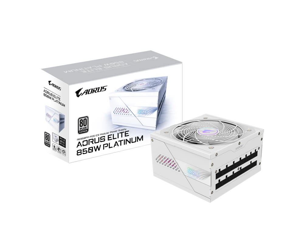 Захранване Gigabyte AORUS ELITE P850W ICE 80+ Platinum, PCIe 5.0 14