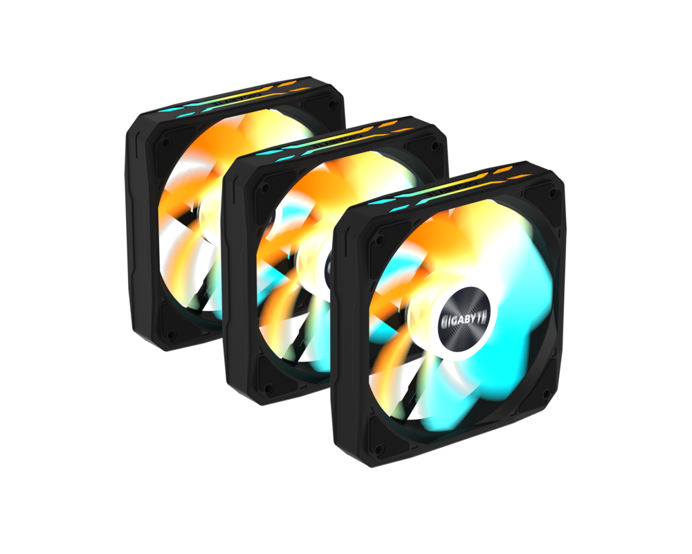 Вентилатор Комплект вентилатори 3-Pack GIGABYTE AORUS EZ CHAIN RVS FAN 120 - 120x120x25mm ARGB 2