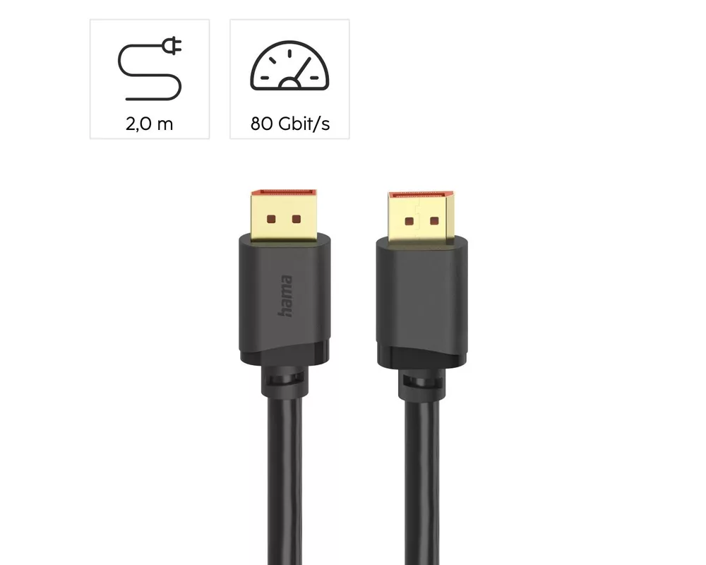 Кабел HAMA Кабел DisplayPort, DP 2.1, Ultra-HD 16K, 80 Gbit/s, 2 m 14