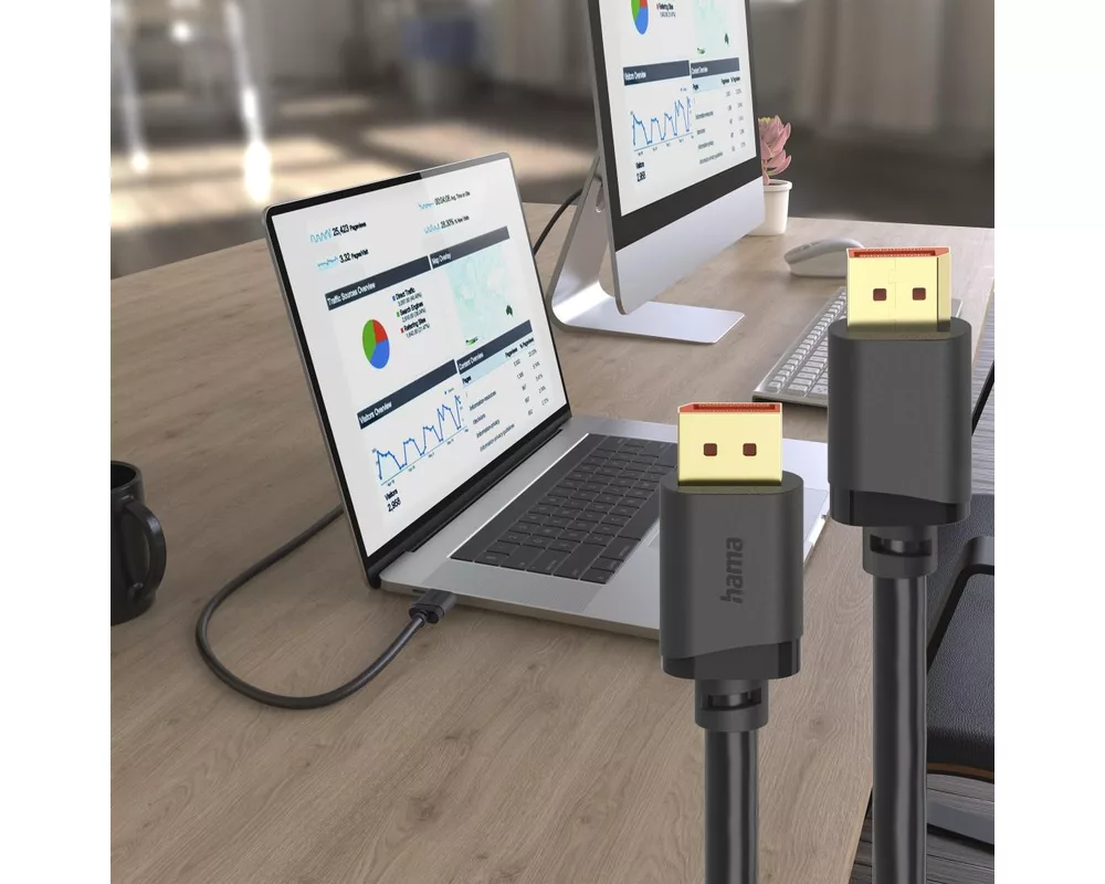Кабел HAMA Кабел DisplayPort, DP 2.1, Ultra-HD 16K, 80 Gbit/s, 2 m 4