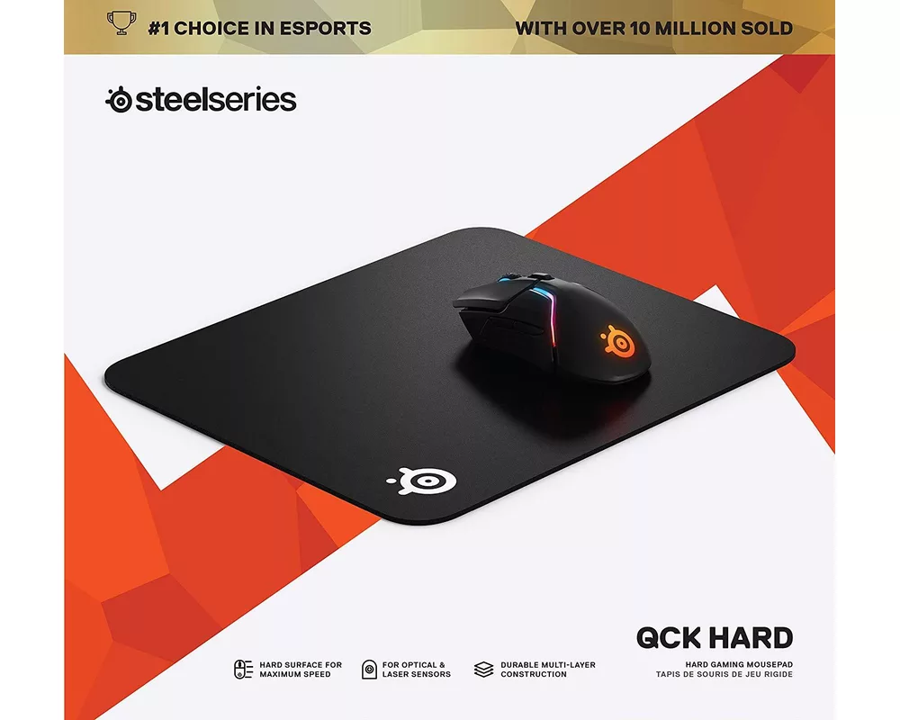 Пад за мишка Геймърски SteelSeries, QcK Hard Pad, Черен 3