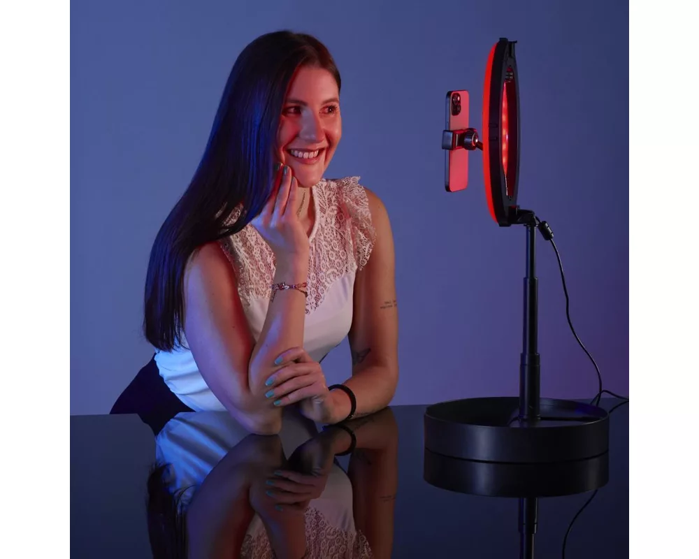 Фото и видео аксесоари Hama LED Лампа със статив "SpotLight FoldUp RGB 102" LED-RGB, комплект за смартфон, сгъваема 6