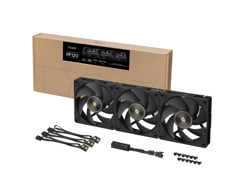 Вентилатор Комплект Вентилатори 3в1 ASUS PROART PF120 PWM - Black 120x120x28 mm 10