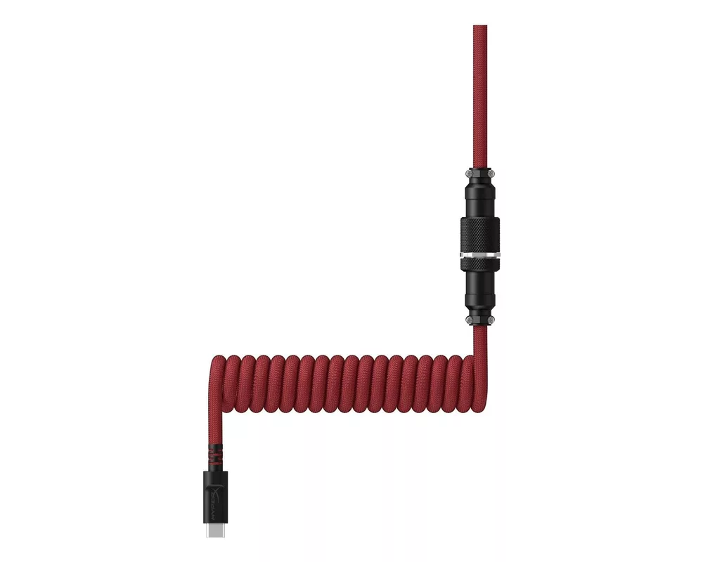 Геймърски аксесоари Кабел за клавиатура HyperX Coiled Cable USB-C Red-Black 3