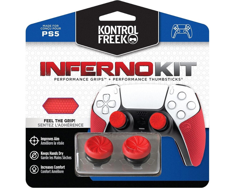 Геймърски аксесоари Аксесоар Kontrolfreek Performance Inferno Kit PS5 с включени сменяеми бутони и грипове за DualSense 2